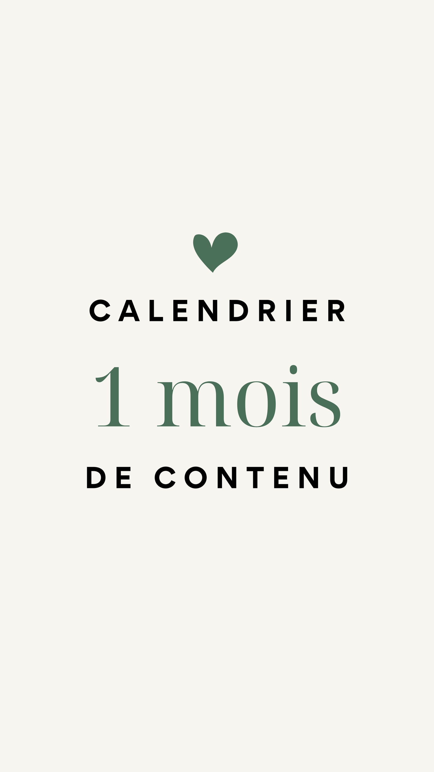 Calendrier éditorial : 1 mois de contenu